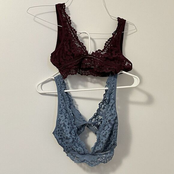 Victoria's Secret Womens Bra M Body by Bralette Lace Wireless Bundle of 2 Boho - Picture 1 of 10